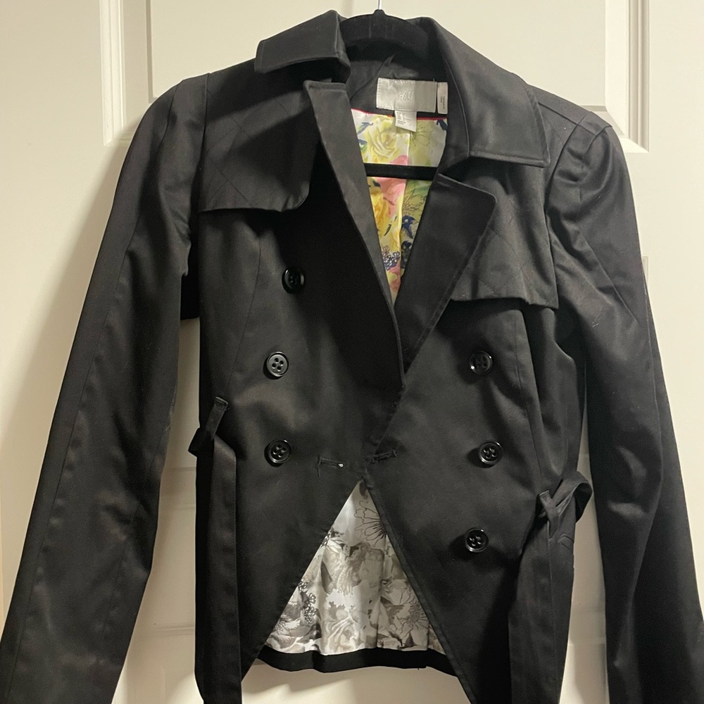 H&M Black and Floral Jacket